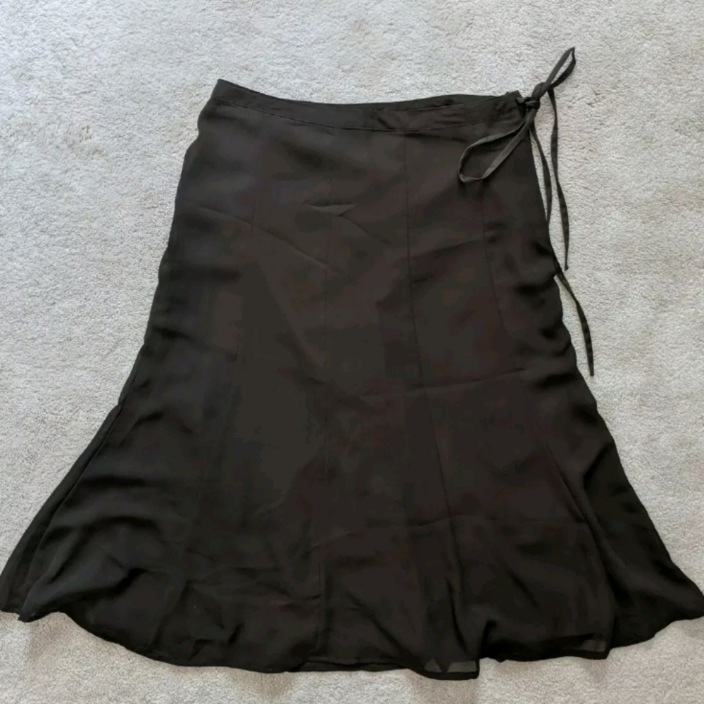 H&M Over The Knee A-Line Skirt, Brown, 36/6